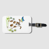 Étiquette À Bagage Chien tacheté avec un oiseau (Devant Horizontal)