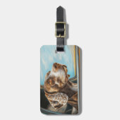 Étiquette À Bagage Chien tacheté sur une voiture Aventure Art Imprime (Devant Vertical)