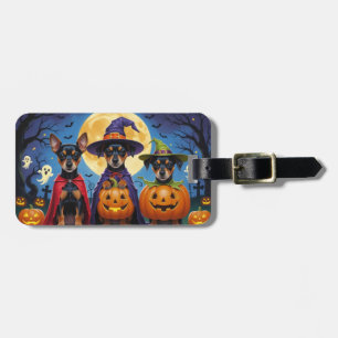 Étiquette À Bagage Chiens Affenpinscher Citrouille Halloween Drôle