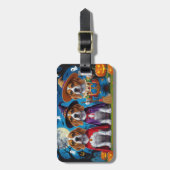 Étiquette À Bagage Chiens beagles Citrouille Halloween Drôle (Devant Vertical)