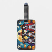 Étiquette À Bagage Chiens Boxer Citrouille Halloween Drôle (Dos Vertical)