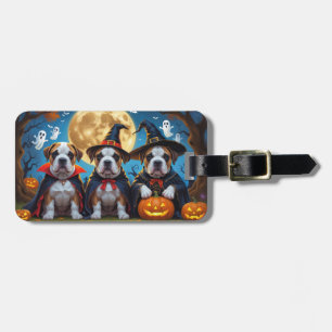 Étiquette À Bagage Chiens Bullmastiff Citrouille Halloween Drôle