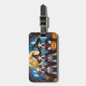 Étiquette À Bagage Chiens Bullmastiff Citrouille Halloween Drôle (Devant Vertical)