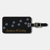 Étiquette À Bagage chiens chat pawprints personnalisées (Devant horizontal)