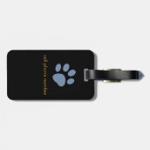 Étiquette À Bagage chiens chat pawprints personnalisées (Dos horizontal)