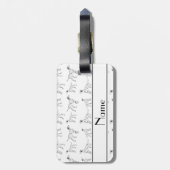 Étiquette À Bagage Chiens dalmatiens blancs nommés personnalisés (Dos Vertical)