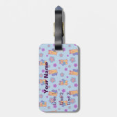 Étiquette À Bagage Chiens de bande dessinée de Yorkie de longs et (Dos Vertical)