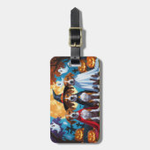 Étiquette À Bagage Chiens de Basenji Citrouille Halloween drôle (Devant Vertical)