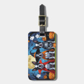 Étiquette À Bagage Chiens de Boston Terrier Citrouille Halloween Funn (Devant Vertical)