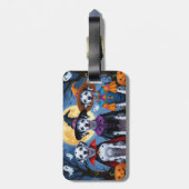 Étiquette À Bagage Chiens de Dalmatie Citrouille Halloween drôle (Dos Vertical)