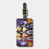 Étiquette À Bagage Chiens de Rat Terrier Citrouille Halloween Funny (Devant Vertical)