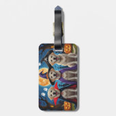 Étiquette À Bagage Chiens du Labrador Citrouille Halloween Funny (Dos Vertical)