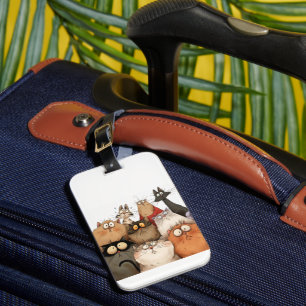 Étiquette À Bagage Chiens et chats idiots