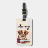 Étiquette À Bagage Chiens Et Livres Amateurs (Devant Vertical)