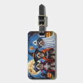 Étiquette À Bagage Chiens Havanais Citrouille Halloween drôle (Devant Vertical)