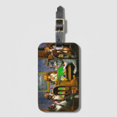 Étiquette À Bagage Chiens jouant au Poker, (Devant Vertical)