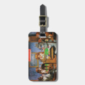 Étiquette À Bagage Chiens jouant au poker par C.M. Coolidge (Devant Vertical)