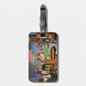 Étiquette À Bagage Chiens jouant au poker par C.M. Coolidge (Dos Vertical)