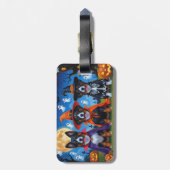 Étiquette À Bagage Chiens Malinois belges Citrouille Halloween Funny (Dos Vertical)