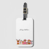 Étiquette À Bagage Chiens mignons dans le nom d'hiver (Devant Vertical)