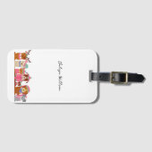 Étiquette À Bagage Chiens mignons dans le nom d'hiver (Devant Horizontal)