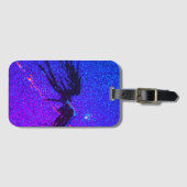 Étiquette À Bagage Chiffre à ailes foncées volant à travers l'espace (Devant Horizontal)