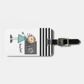 Étiquette À Bagage Chiffre de bâton de professeur (Devant horizontal)