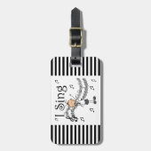 Étiquette À Bagage Chiffre fille de bâton je chante le T-shirts et (Devant Vertical)