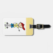 Étiquette À Bagage Chiffre masculin golfeur de bâton (Devant horizontal)