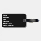 Étiquette À Bagage Chiffre noir du milieu du siècle (Dos horizontal)