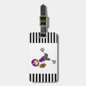 Étiquette À Bagage Chiffre pourpre de bâton du football (Devant Vertical)