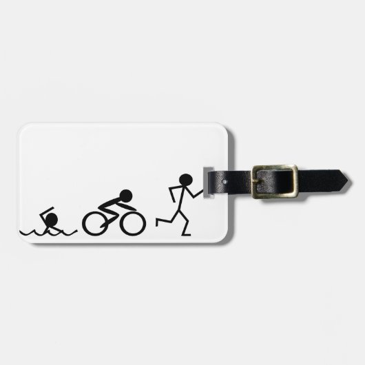 Étiquette À Bagage Chiffres de bâton de triathlon (Devant horizontal)