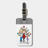 Étiquette À Bagage Chiffres de bâton Fille des parents attendus (Devant Vertical)