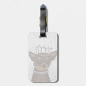 Étiquette À Bagage Chihuahua Brown Et Tiara (Dos Vertical)