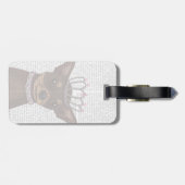 Étiquette À Bagage Chihuahua Brown Et Tiara (Dos horizontal)