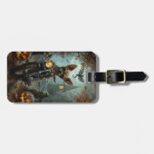 Étiquette À Bagage Chihuahua équitation moto Halloween effrayant (Devant horizontal)