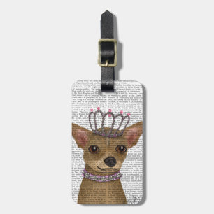 Étiquette À Bagage Chihuahua Et Tiara