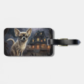 Étiquette À Bagage chihuahua Halloween effroi (Dos horizontal)