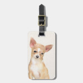 Étiquette À Bagage Chihuahua Peinture - Cute Original Chien Art (Devant Vertical)