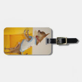 Étiquette À Bagage Chihuahua Puppy Sur Le Canapé Jaune (Devant horizontal)