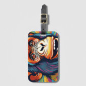 Étiquette À Bagage Chimpanzé fou mignon (Devant Vertical)