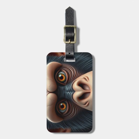 Étiquette À Bagage Chimpanzé fou mignon (Devant Vertical)