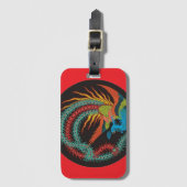 Étiquette À Bagage "Chinese Dragon-Peacock" (Devant Vertical)