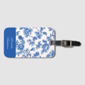 Étiquette À Bagage Chinoiserie bleue et blanche (Devant Horizontal)