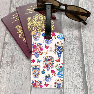 Étiquette À Bagage Chinoiserie Floral Luggage Tag Women Travel Chic