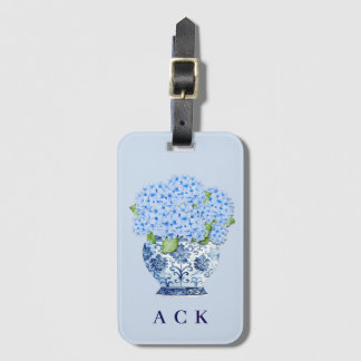 Étiquette À Bagage Chinoiserie Nantucket Blue Hydrangeas Luggage Tag