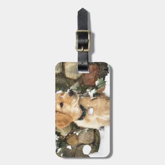 Étiquette À Bagage Chiot à neige (Devant Vertical)