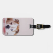 Étiquette À Bagage Chiot anglais timide de bouledogue (Devant horizontal)