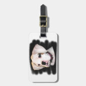 Étiquette À Bagage Chiot blanc de boxeur (Devant Vertical)