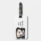 Étiquette À Bagage Chiot blanc de boxeur (Dos Vertical)